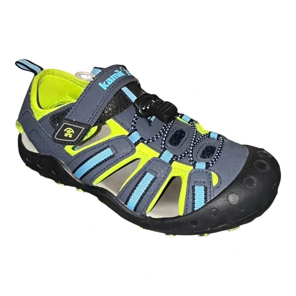 Kamik Kids' Gray and Green Outdoor Sandals size CLOSED-TOE SANDALS CRAB size 3